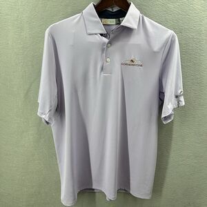 KJUS Shirt Mens Medium Soren Polo Cornerstone Golf Embroidered Lavender Preppy